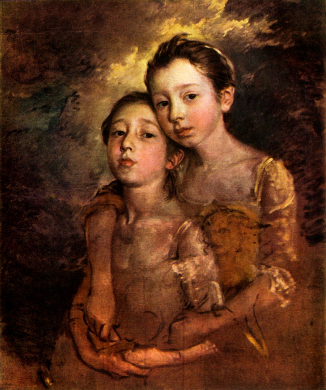 画家的女儿们和一只猫》，约1760年，1944年。   作者 托马斯·盖恩斯伯勒