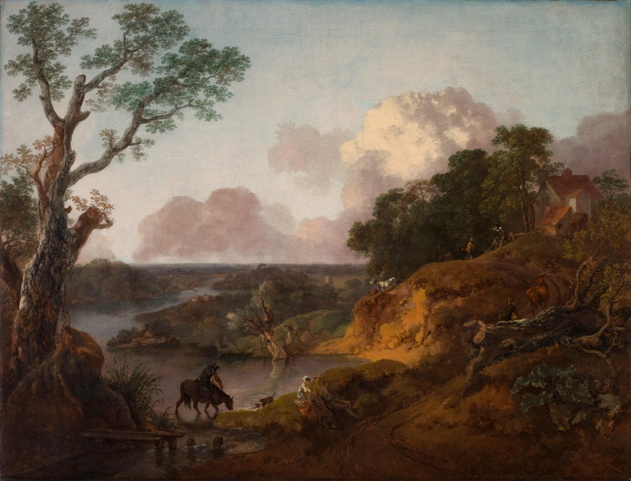 萨福克风景，约 1755 年（布面油画） 作者 托马斯·盖恩斯伯勒