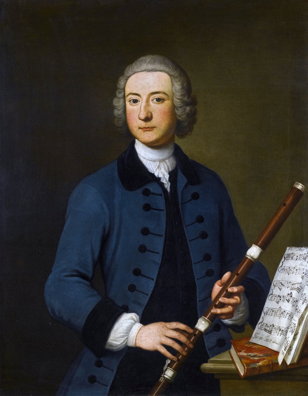 Lewis Christian Austin Granom (1722-1763) was a 18th-century musician, trumpeter and flautist par Thomas Gibson 作者 托马斯·吉布森