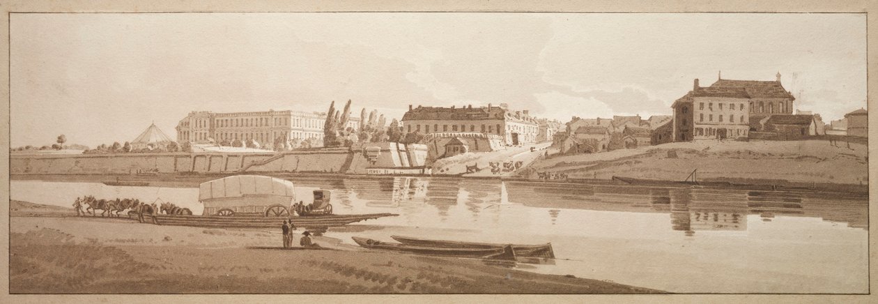 巴黎风景如画的二十景精选：塞纳河畔乔伊斯宫殿和村庄景观 作者 托马斯·吉尔丁