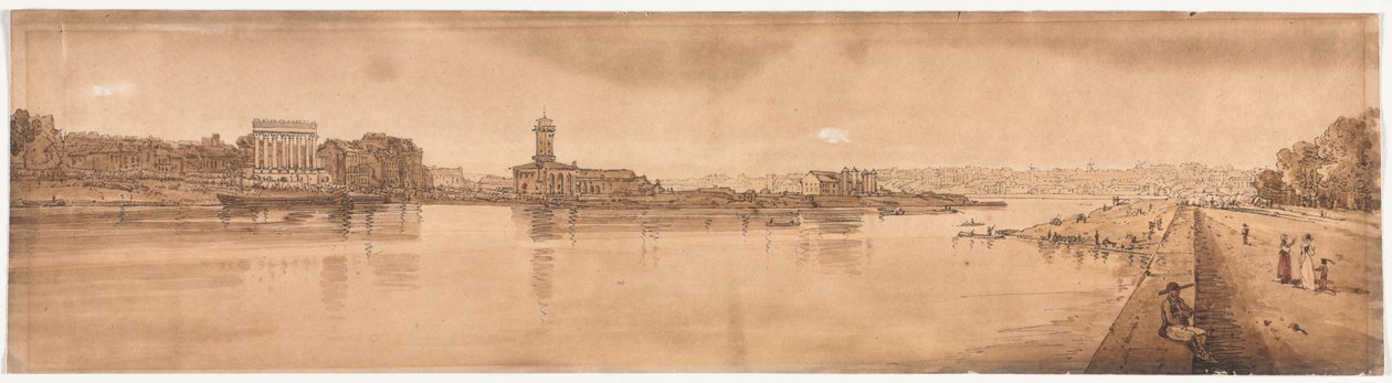 巴黎风景如画的二十景精选：  从协和桥眺望沙约村 作者 托马斯·吉尔丁
