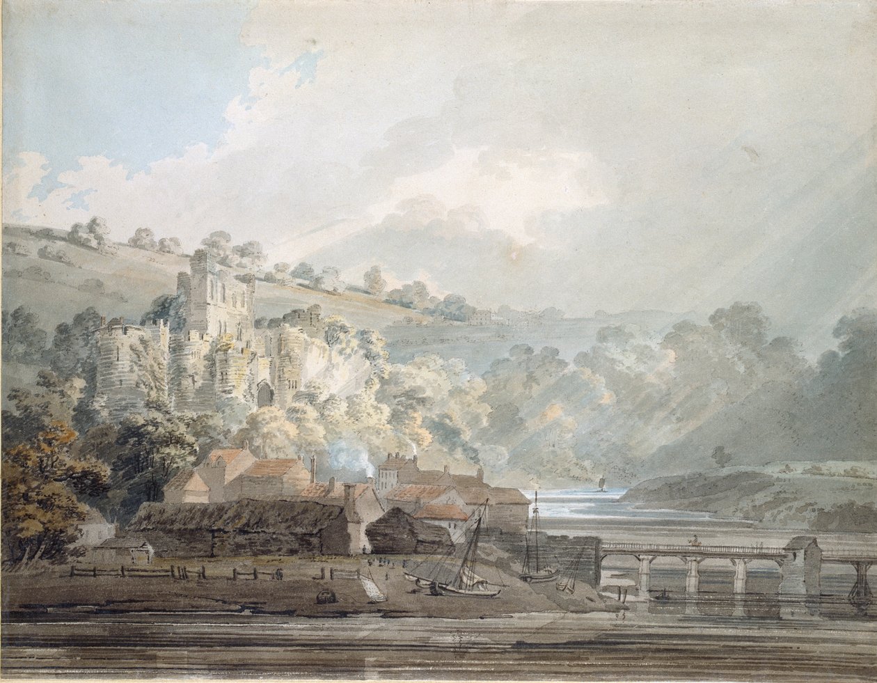 蒙茅斯郡切普斯托的景色，约1791-1792年 作者 托马斯·吉尔丁