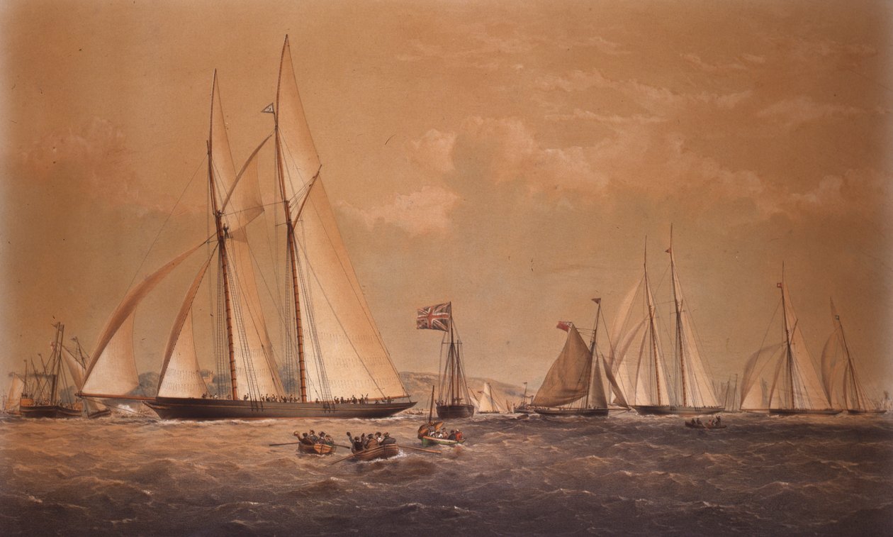 坎布里亚（Cambria）赢得了盎格鲁美国帆船比赛，1868年 作者 托马斯·戈德沃斯·达顿