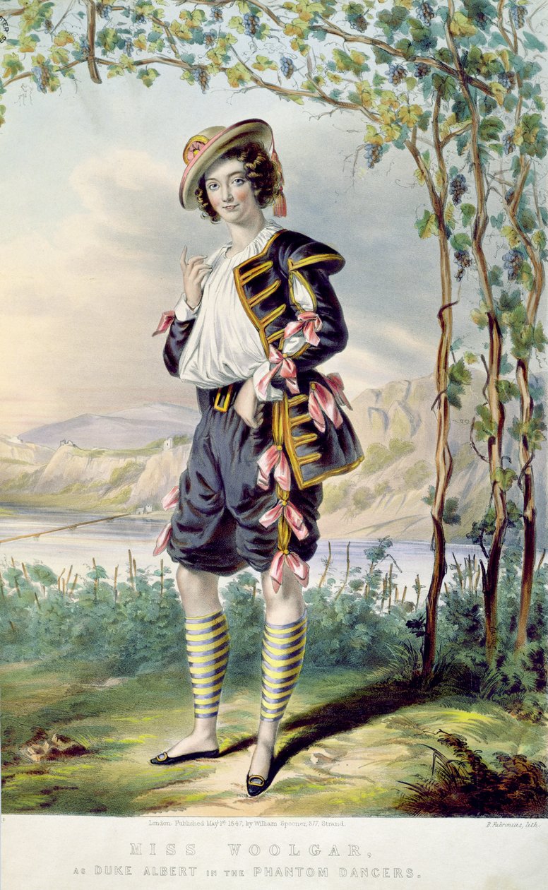 1847年由D. Fabronius雕刻的“The Phantom Dancers”中的Woolgar小姐饰演Duke Albert 作者 托马斯·哈灵顿·威尔逊