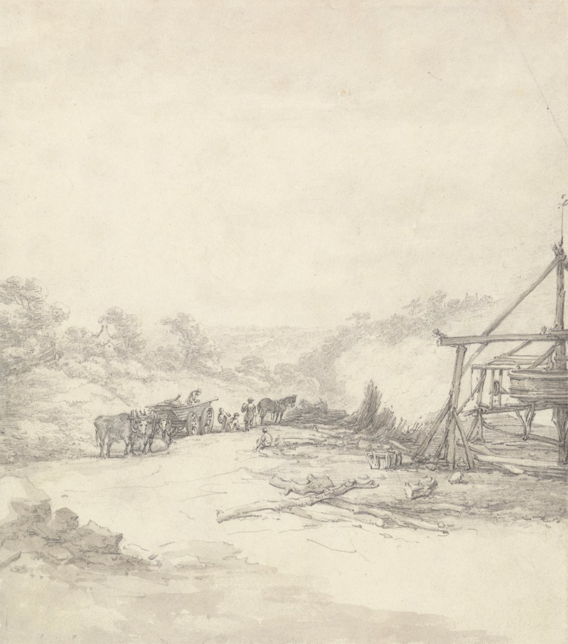 在 Coalbrookdale 卸载矿坑支柱 作者 托马斯·赫恩
