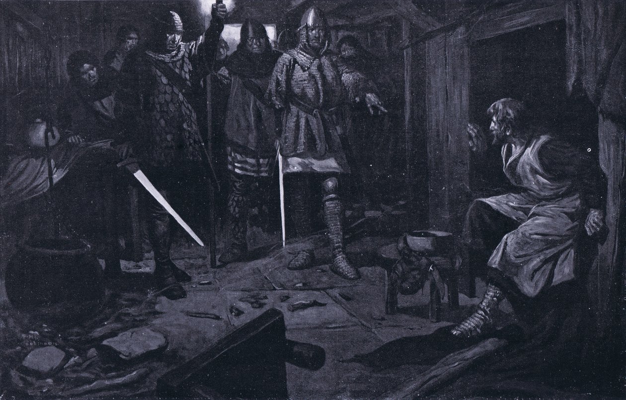 威廉-华莱士被俘公元 1305 年（石版画） 作者 汤玛斯·希思·罗宾逊