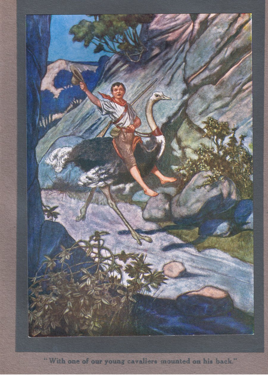 背上骑着我们的年轻骑兵（彩色石版画） 作者 汤玛斯·希思·罗宾逊