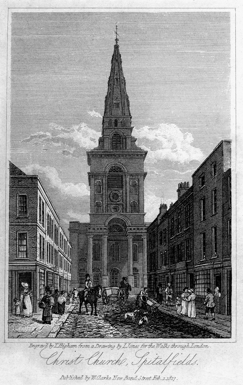 基督教堂，Spitalfields，伦敦，1817年。 作者 托马斯·海厄姆
