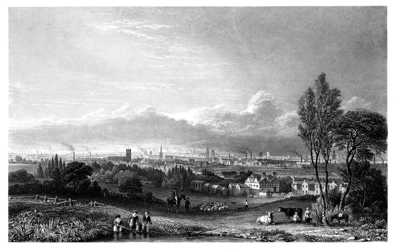 曼彻斯特景观，1844年。 作者 托马斯·海厄姆