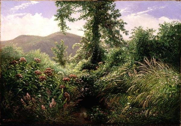 卡茨基尔山脉，山达肯，纽约（布面油画） 作者 托马斯·希拉姆·霍奇基斯