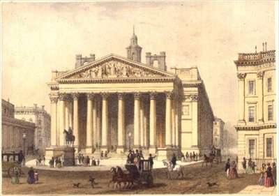 皇家交易所，由Charles-Claude Bachelier（fl.1830-60）雕刻，由E Gambart & Co.出版。1854年由E. Gambart & Co.(石版画) 作者 托马斯·霍斯默（后）牧羊人