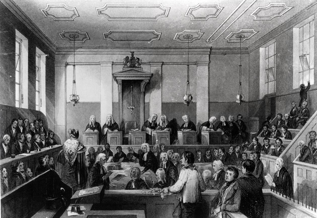 中央刑事法院，The Old Bailey，由H. Melville雕刻 作者 托马斯·霍斯默牧羊人