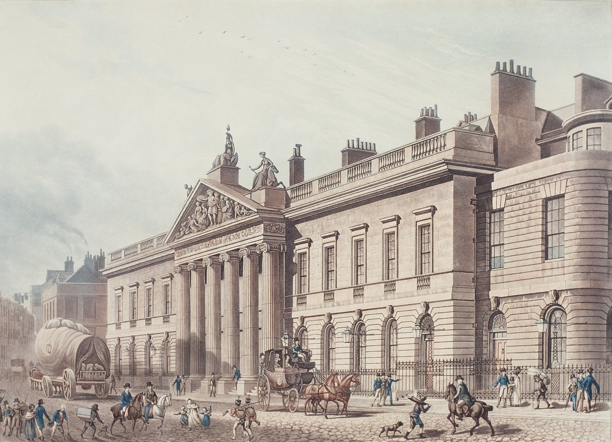 东印度之家，由Joseph Constantine Stadler（17,08-1812）雕刻，酒吧。阿克曼的“艺术资料库”（aquatint）（另见18619） 作者 托马斯·霍斯默牧羊人