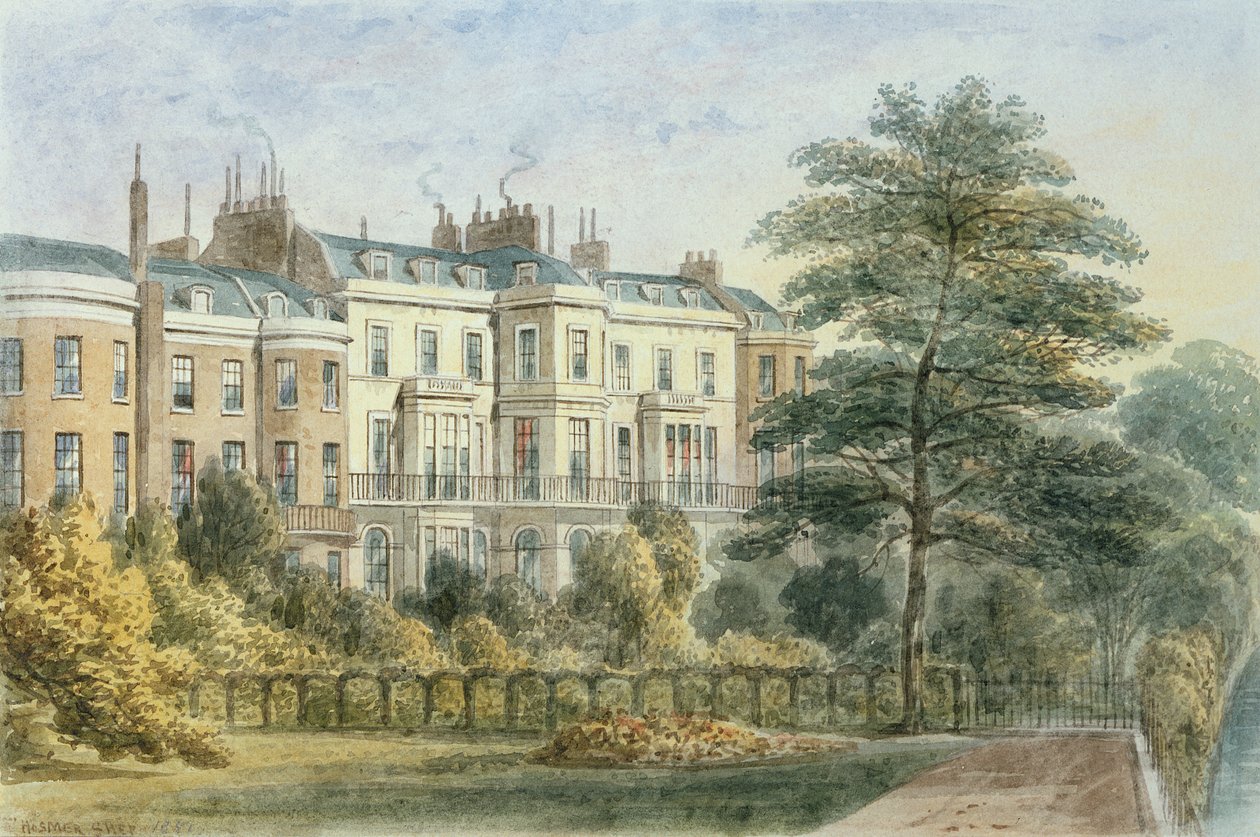 1851年，罗伯特皮尔爵士的房子在Privy Garden（1788-1850） 作者 托马斯·霍斯默牧羊人