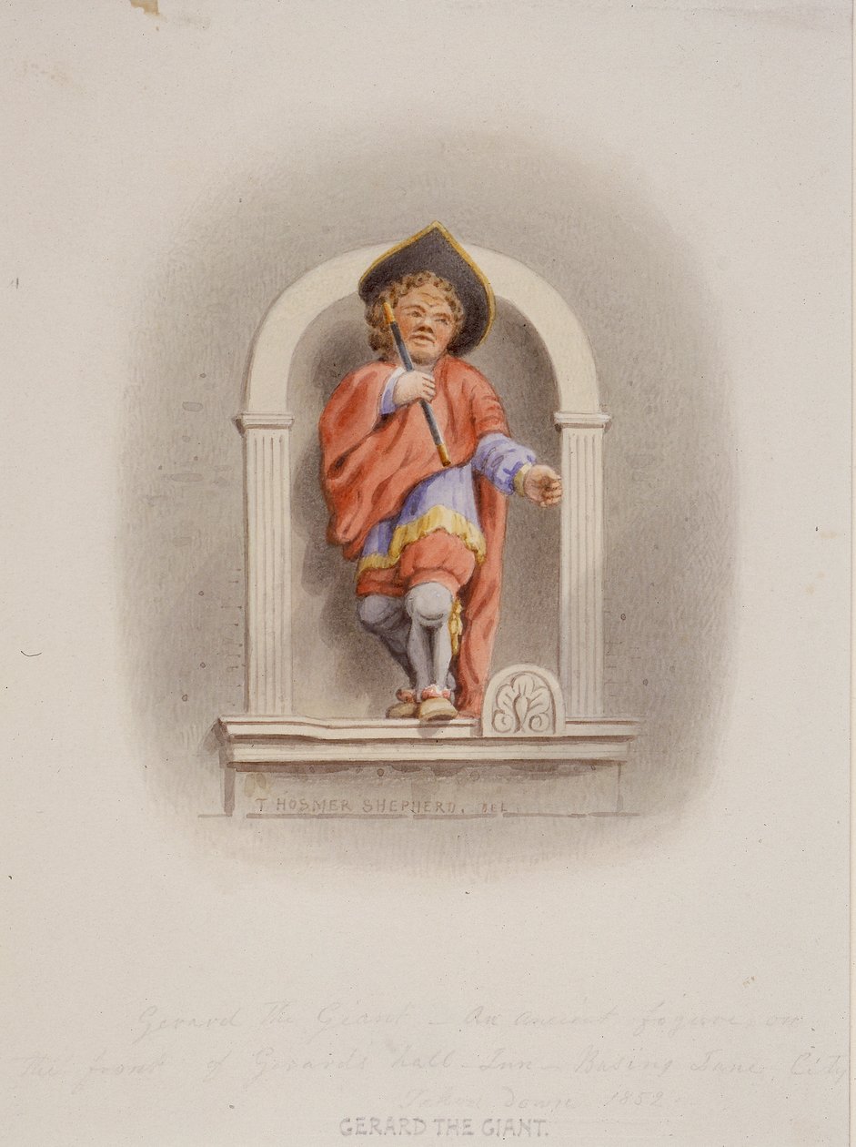 巨人杰拉德，杰拉德大厅，贝辛巷，伦敦，1852年 作者 托马斯·霍斯默牧羊人