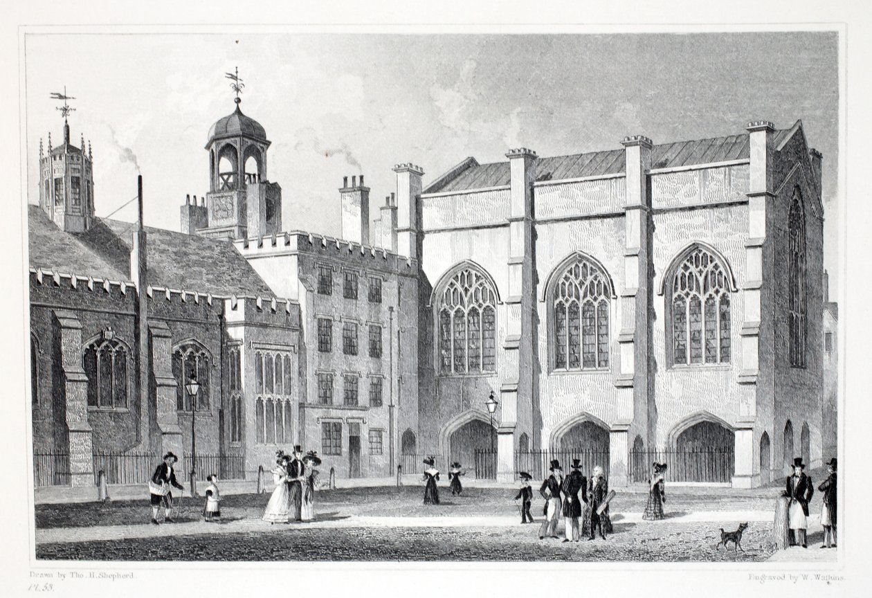 林肯的Inn Hall，Chapel和Chancery Court，来自&39;伦敦及其在十九世纪的环境&39;酒吧。 Jones und Co.，1827-1829 作者 托马斯·霍斯默牧羊人