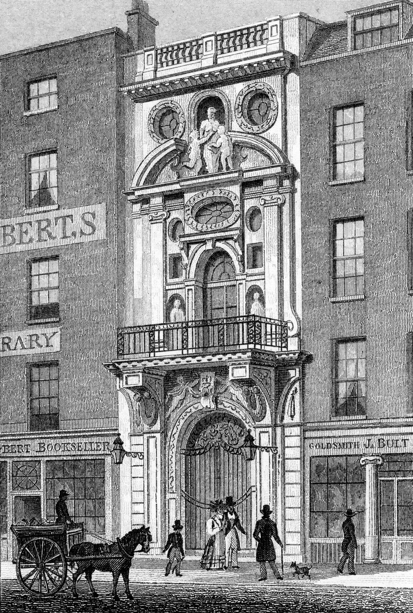 Mercers&39;Hall，Cheapside，由M. Barrenger制作的印刷品，c.1829-31 作者 托马斯·霍斯默牧羊人