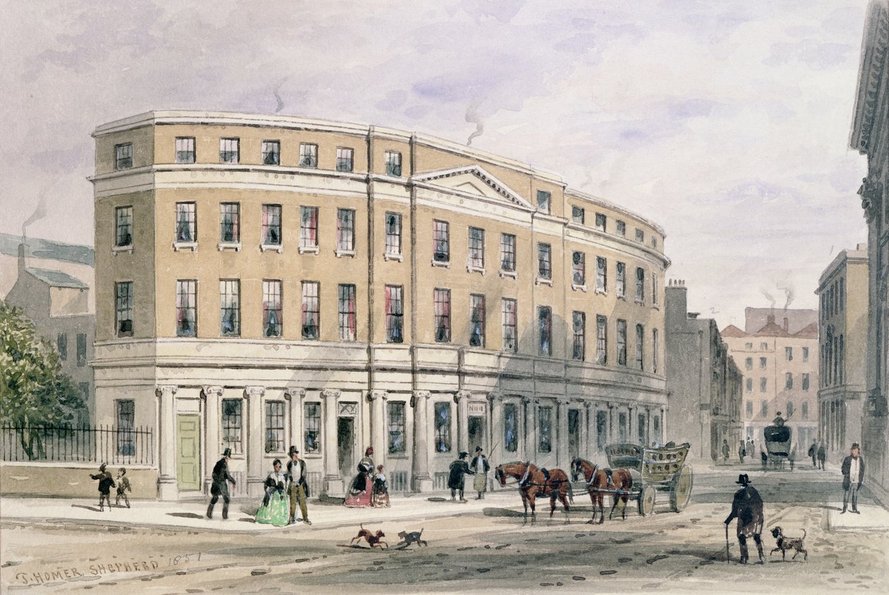 1851年Gresham St入口处的新房 作者 托马斯·霍斯默牧羊人