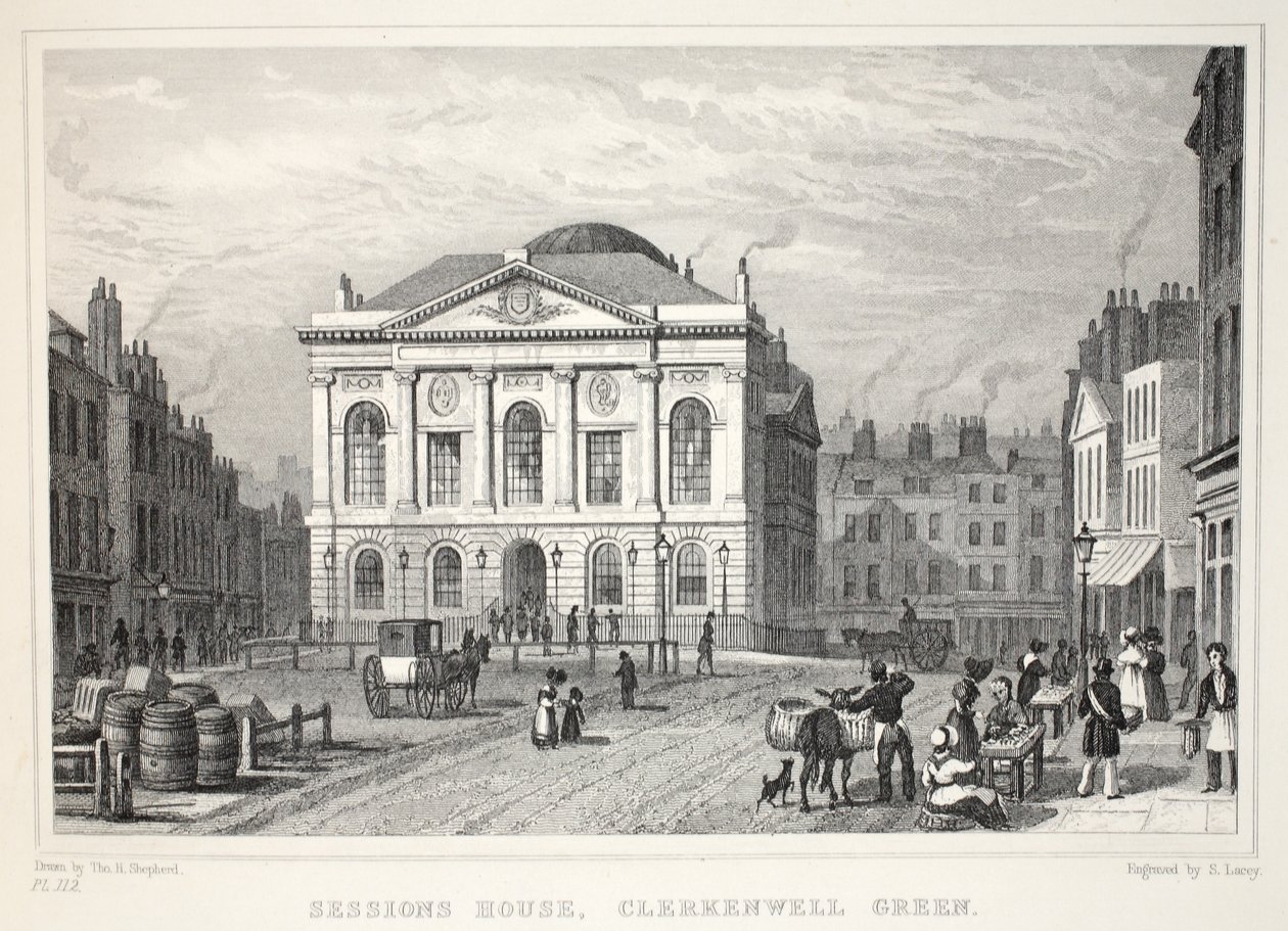 Sessions&39;House，Clerkenwell Green，来自&39;伦敦及其在19世纪的周边&39;酒吧。 Jones und Co.，1827-1829 作者 托马斯·霍斯默牧羊人