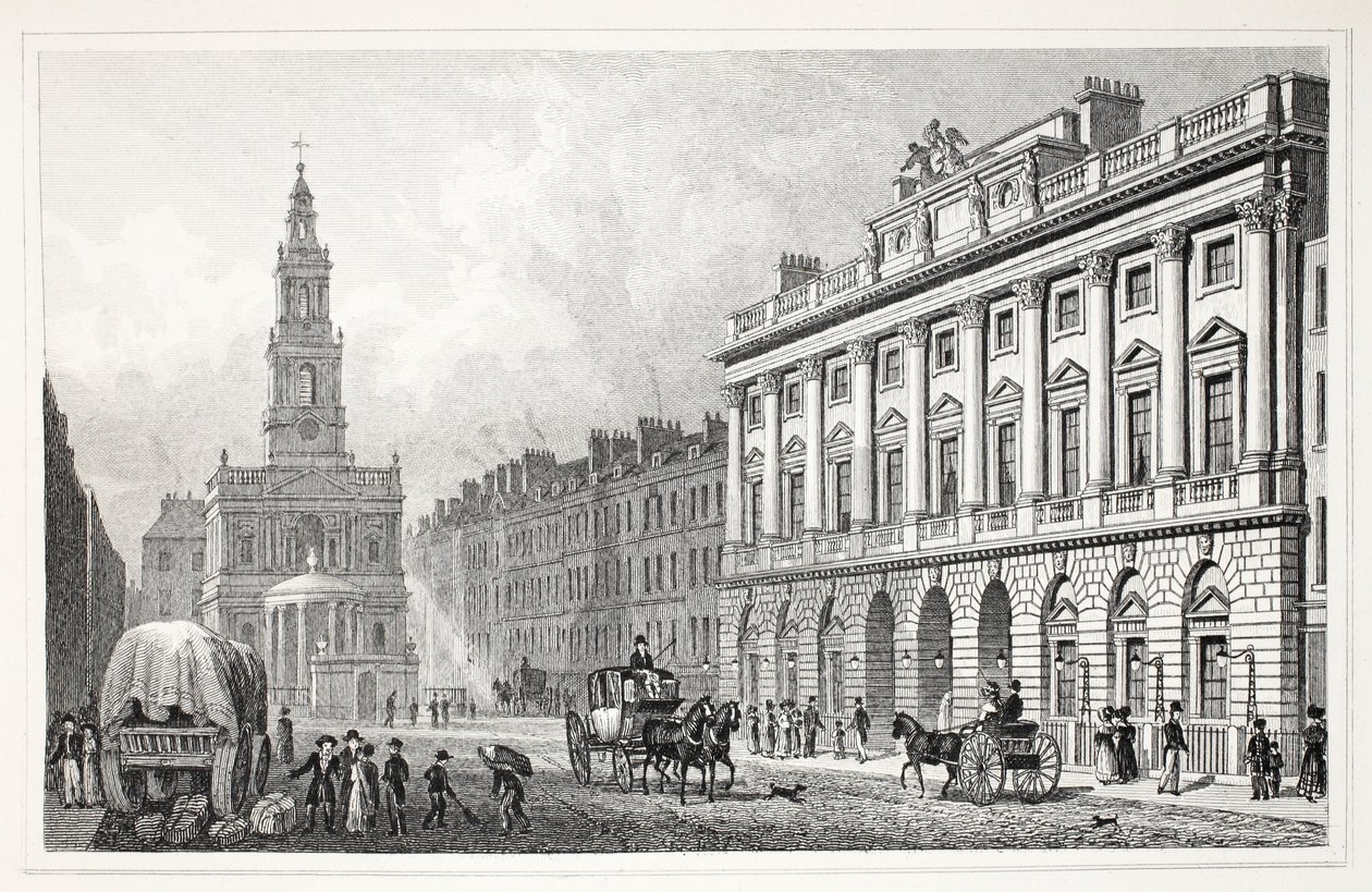萨默塞特宫（Somerset House），来自&39;伦敦及其十九世纪的环境&39;酒吧。 Jones und Co.，1827-1829 作者 托马斯·霍斯默牧羊人