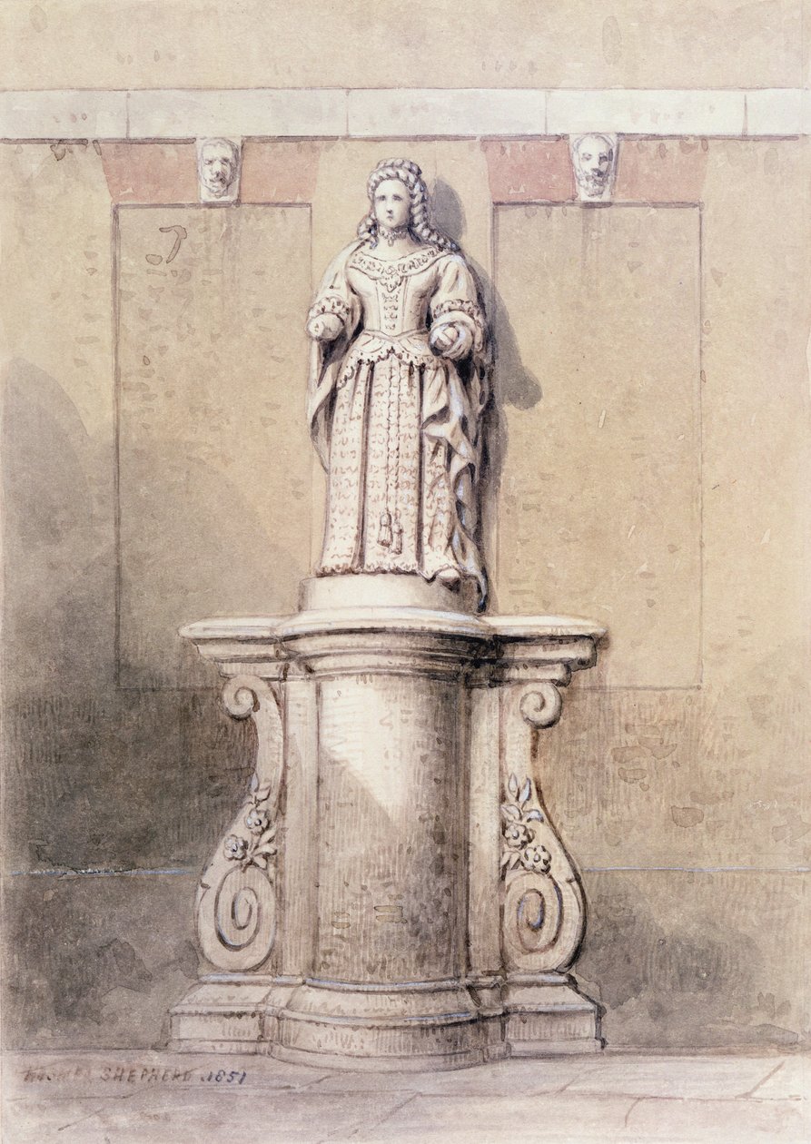 女王安妮女王雕像在女王广场的东端，1851年 作者 托马斯·霍斯默牧羊人