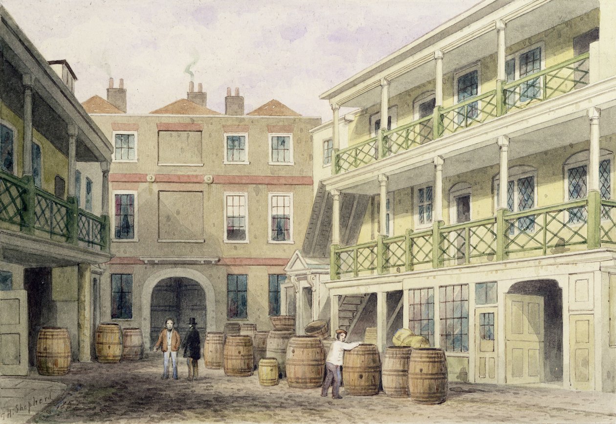 The Bell Inn，Aldersgate Street，1851 作者 托马斯·霍斯默牧羊人