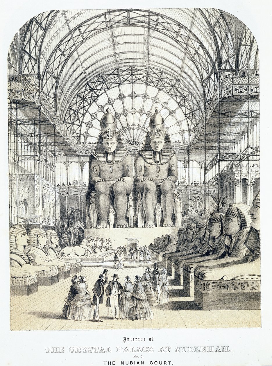 Sydenham水晶宫的努比亚法院，登记号：185-1-1855（aquatint） 作者 托马斯·霍斯默牧羊人