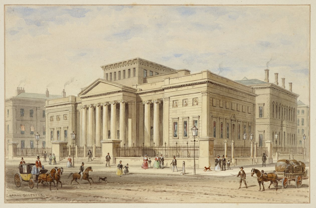 曼彻斯特皇家学院，约 1836 年（纸面水彩画） 作者 托马斯·霍斯默牧羊人
