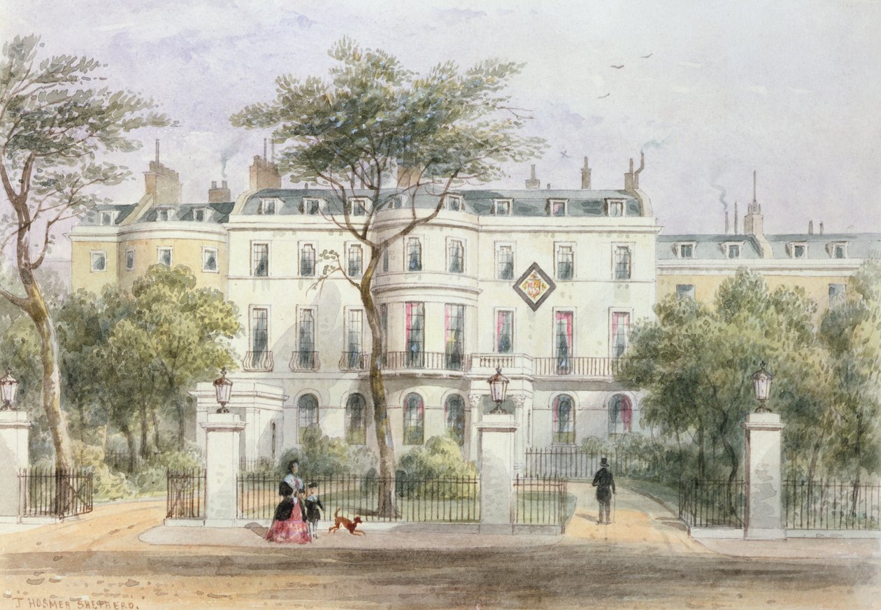 1851年，罗伯特皮尔爵士的住宅位于Privy Garden（1788-1850） 作者 托马斯·霍斯默牧羊人