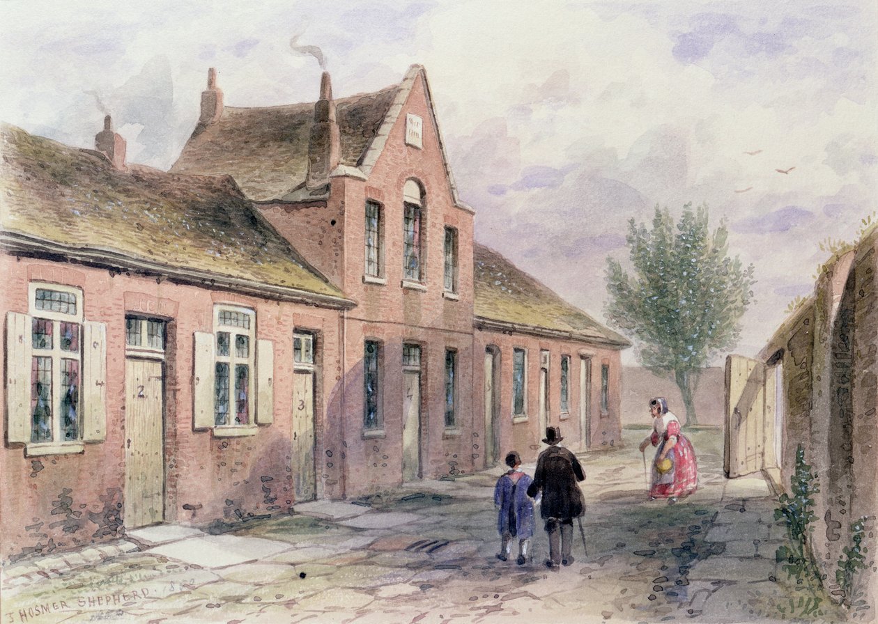 Witcher&39;s Alms Houses Tothill Fields，1850 作者 托马斯·霍斯默牧羊人