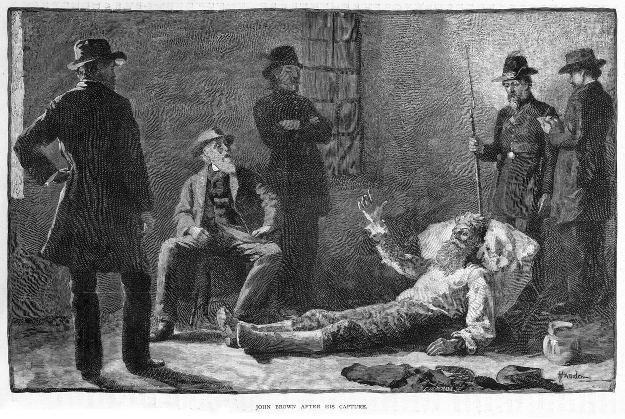 约翰·布朗（John Brown）于1859年被捕后（1807-1859）。 作者 托马斯·霍文登
