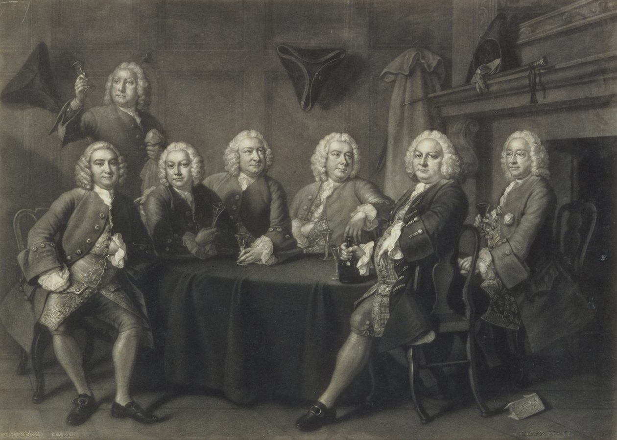 Benn&39;s Aldermen俱乐部，由J. Faber（mezzotint）雕刻 作者 托马斯·哈德森