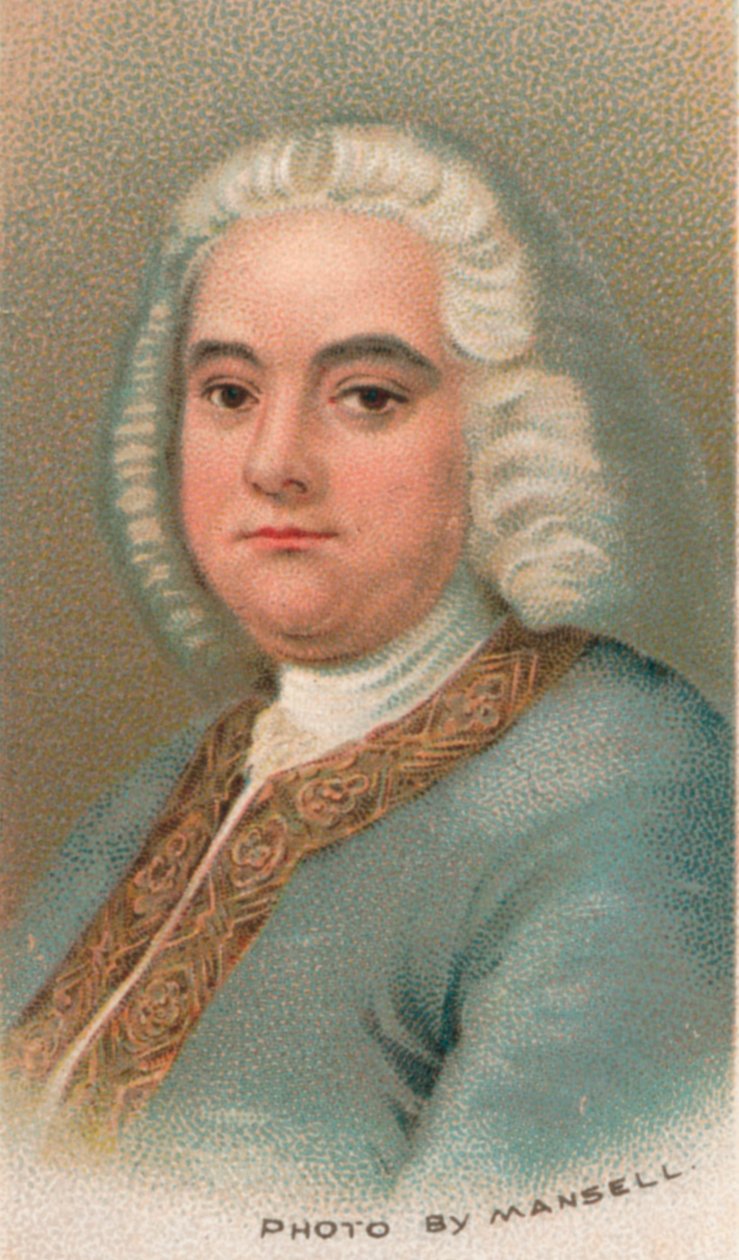 乔治·弗里德里希·汉德尔（George Frideric Handel）1685-1759年，德国出生的英国作曲家，1911年 作者 托马斯·哈德森