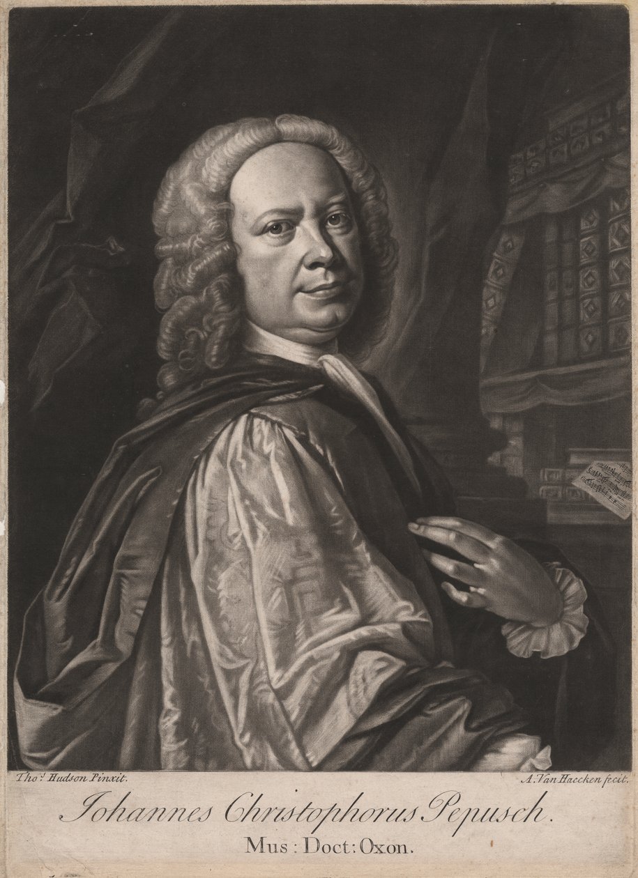Johannes Christophorus Pepusch，由Alexander van Haecken（1701-58）雕刻，1735（mezzotint） 作者 托马斯·哈德森