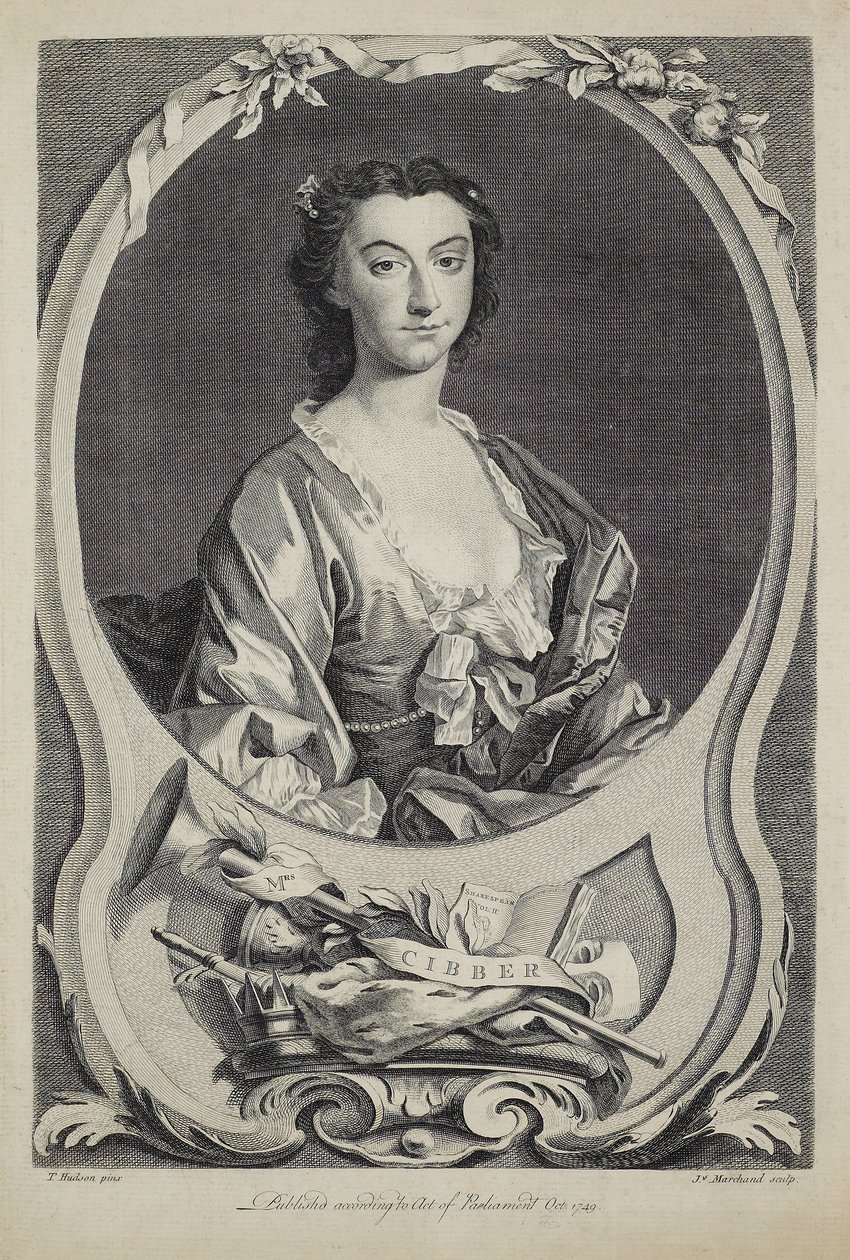 Cibber夫人，由J. Marchand（1749年）雕刻，1749年 作者 托马斯·哈德森