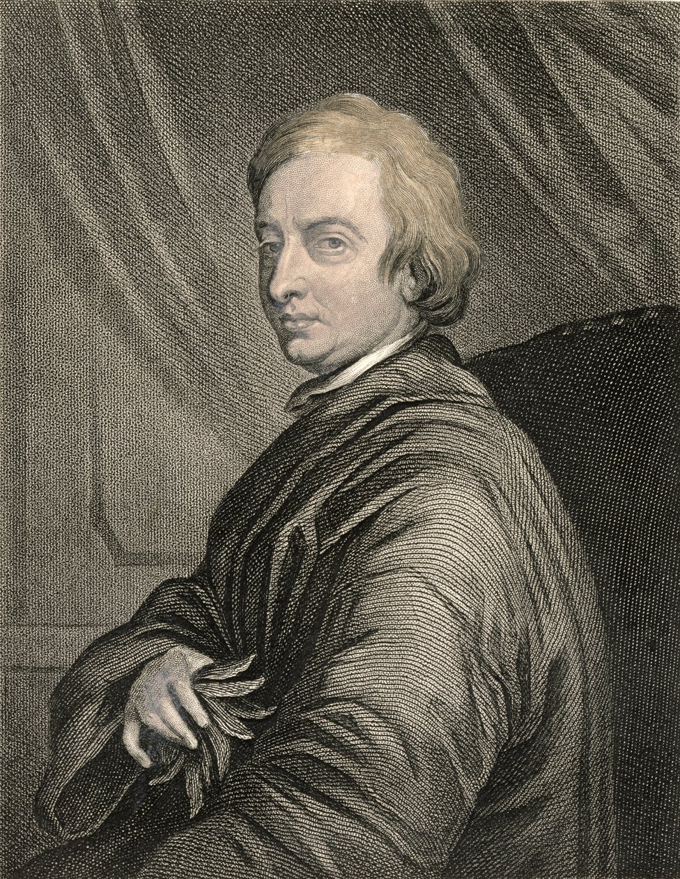 John Dryden（1631-1700）的肖像由Charles Edward Wagstaff（b.1808）酒吧刻。作者：William Mackenzie 作者 托马斯·哈德森
