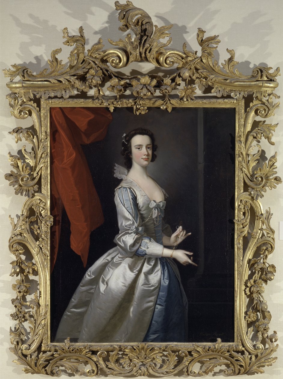 约克郡Studley Royal的女子肖像，可能是Elizabeth Aislabie 作者 托马斯·哈德森