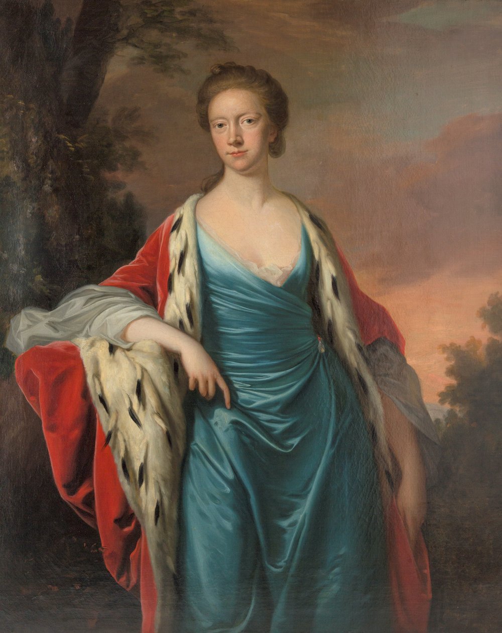 大不列颠的玛丽公主1723-1772年，黑森-卡塞尔的女伯爵，1750年代。 作者 托马斯·哈德森