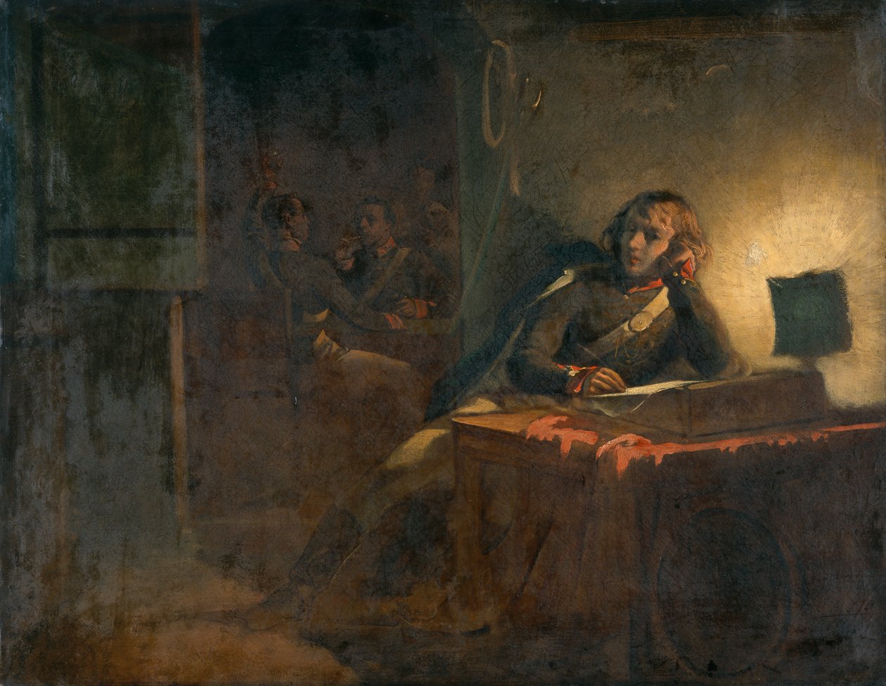 与英军军官的内景（布面油画） 作者 托马斯·琼斯·巴克