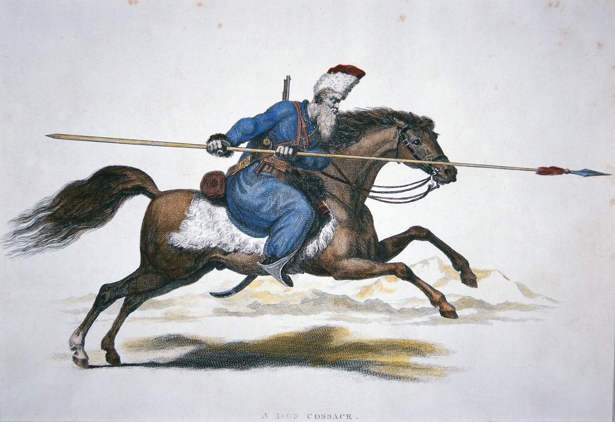 俄国唐哥萨克，约 1820 年（纸本水彩） 作者 当归 (attr. To) Kauffmann