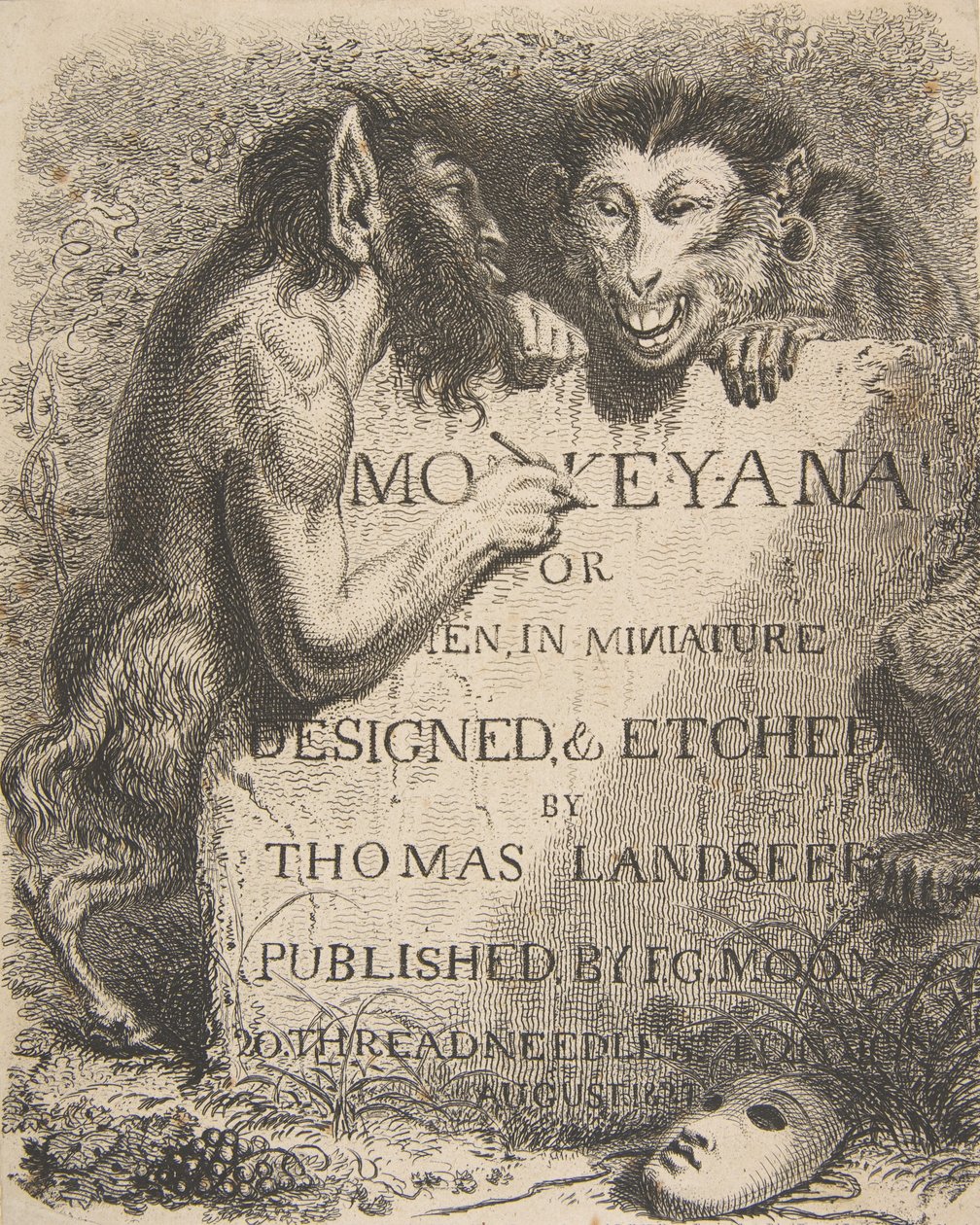 标题页：Monkey-Ana or Men, in Miniature, December 1, 1827. , December 1, 1827. 作者 托马斯·兰西尔