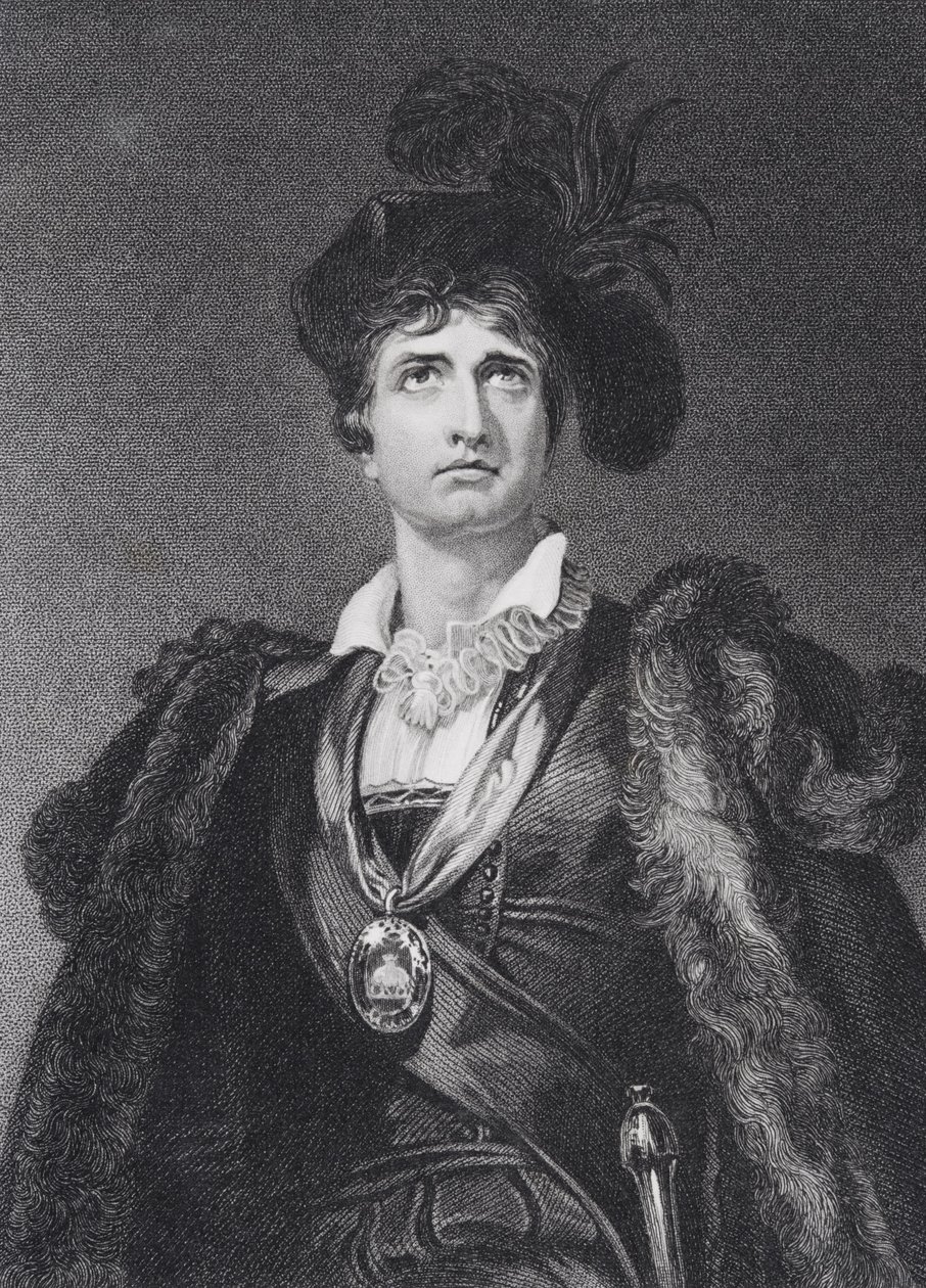 John Philip Kemble饰演哈姆雷特，由G. Adcock雕刻 作者 托马斯·劳伦斯