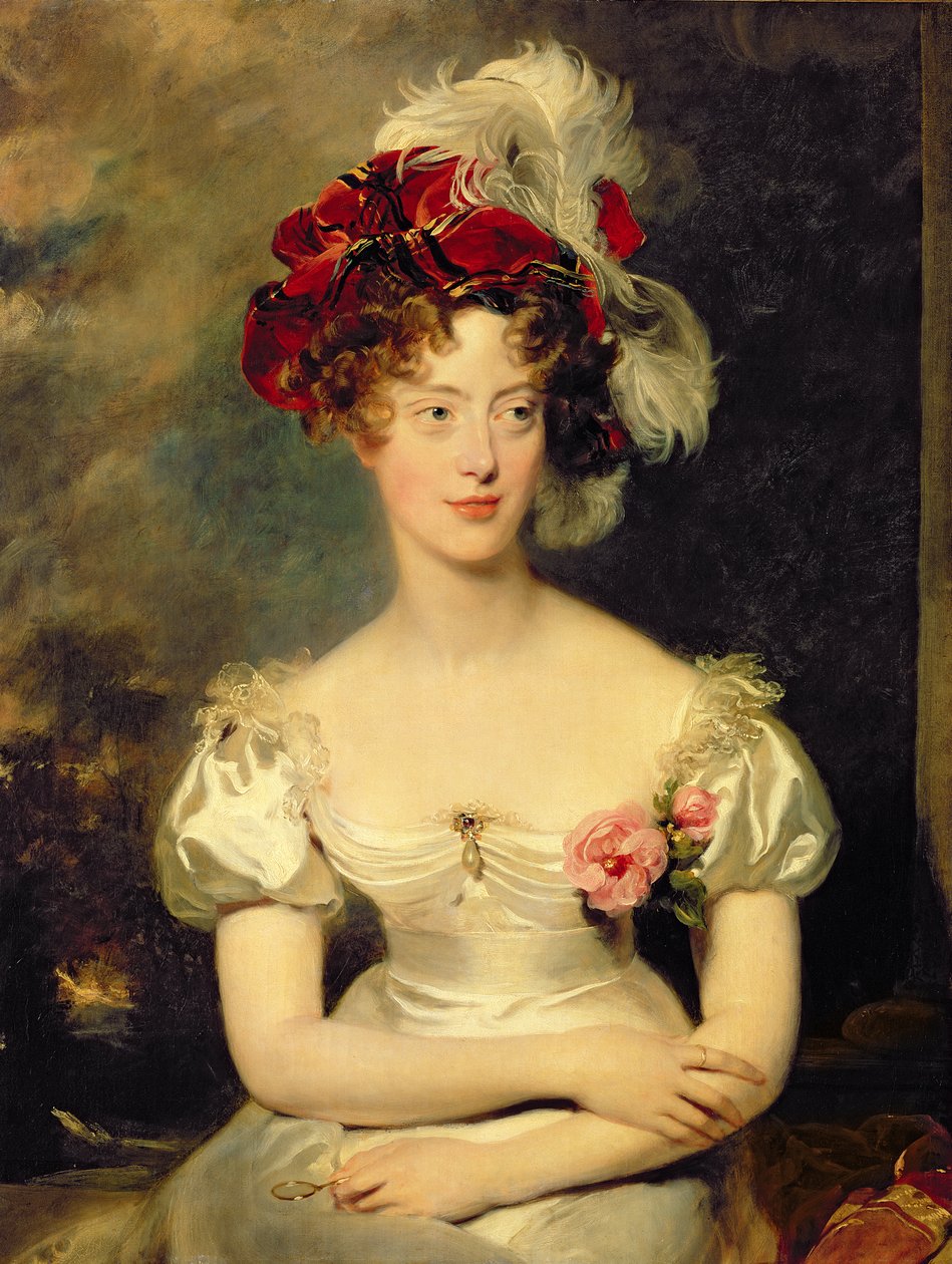 玛丽·卡罗琳·德·波旁（Marie-Caroline de Bourbon，1798-1870年），贝里公爵夫人，约1825年（布面油画） 作者 托马斯·劳伦斯