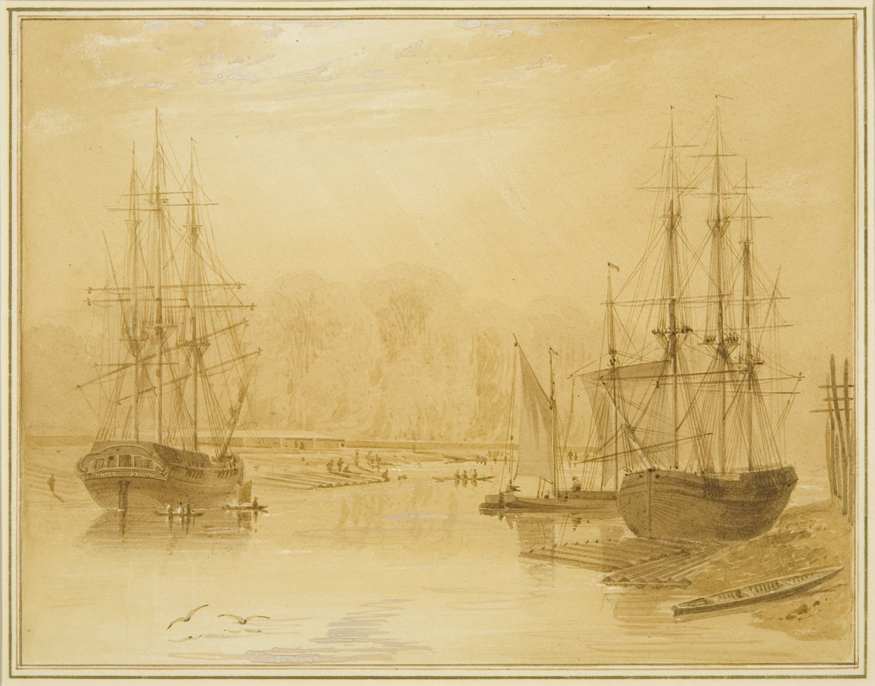 Wapping 的 Ropewalk，西印度人“联盟”在左边 作者 罗伯汉长老托马斯·李森