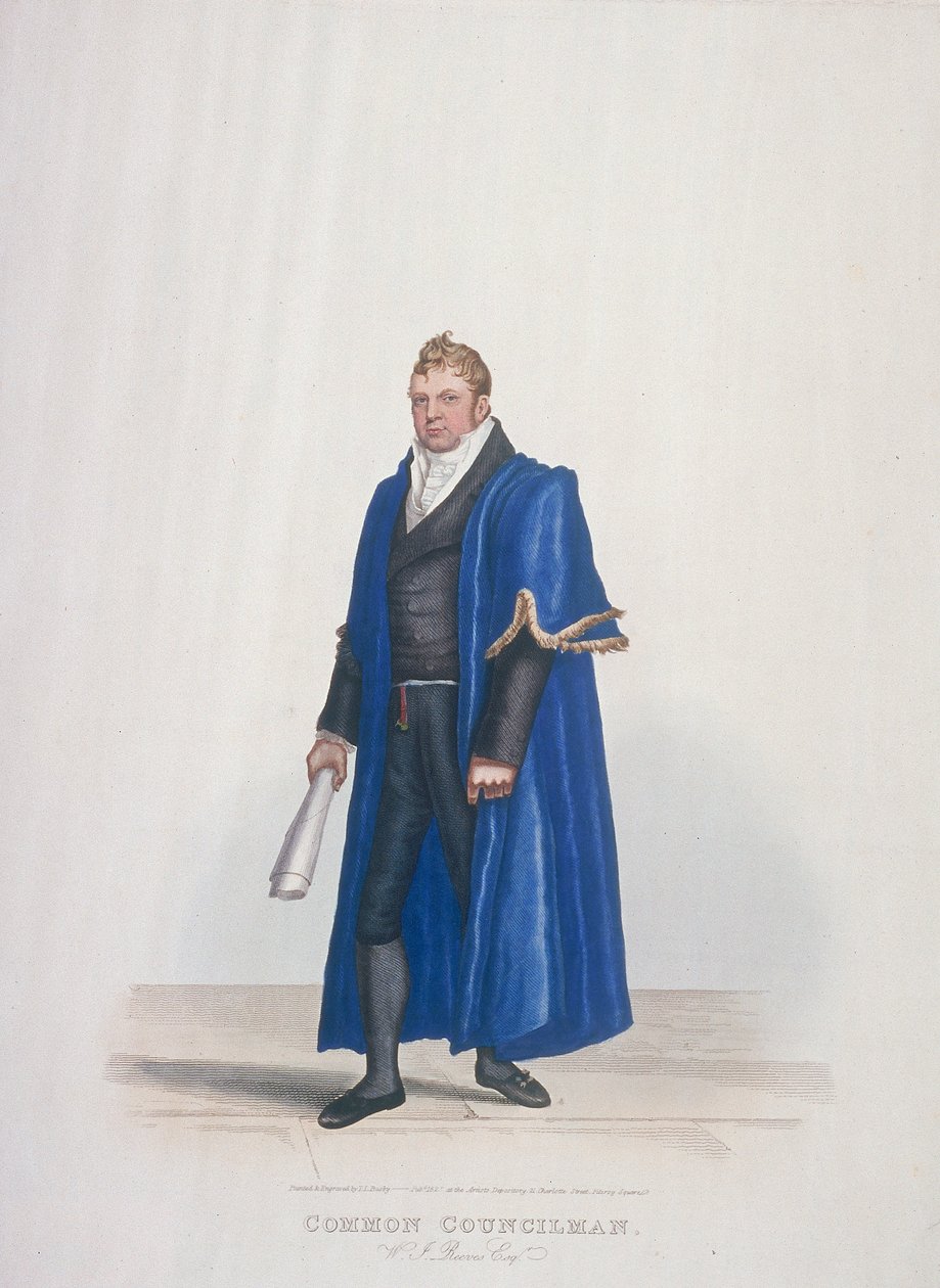伦敦市议会议员威廉-约翰-里夫斯，身着公民服装，1825年 作者 托马斯·巴斯比勋爵