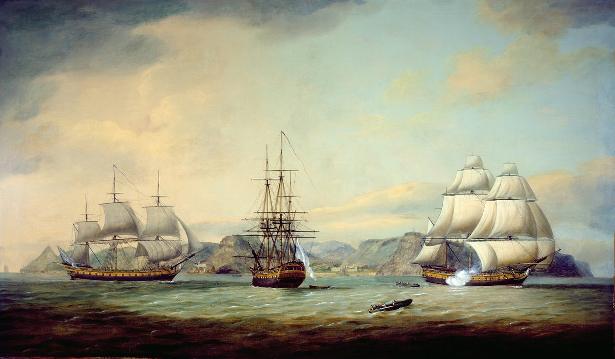 东印度人Ceres离开St Helena，1788年 作者 托马斯·鲁尼