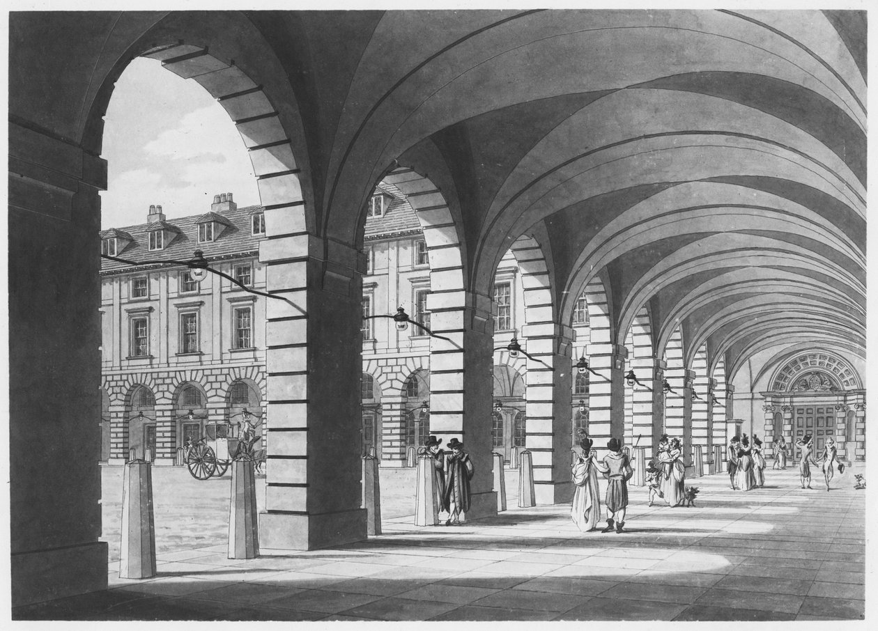 广场，考文特花园，1796年 作者 托马斯·马尔顿（Thomas Malton Jnr）。