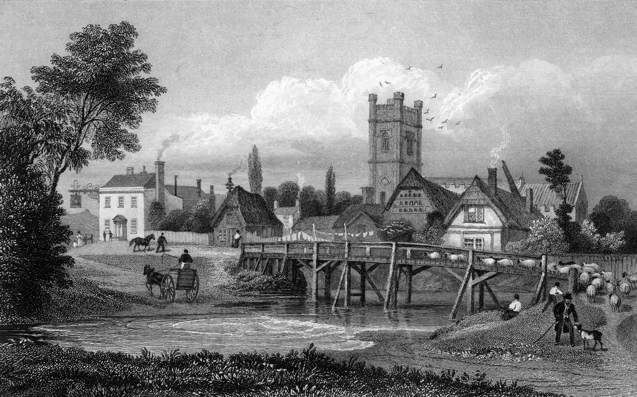 Easton，靠近Essex的Great Dunmow，由Henry Adlard雕刻，1832年 作者 托马斯·曼·拜恩斯