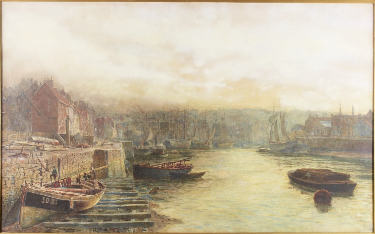 River Wear，North Bank从海关大楼往西看（纸上水彩） 作者 托马斯·玛丽·马达瓦斯卡·海米