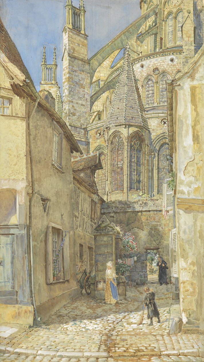 1899年布尔日大教堂的Lady Chapel和Apse（纸上写着） 作者 托马斯·马修斯·鲁克